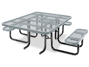 ADA Metal Picnic Table - 46" Square, Gray H-2671GR