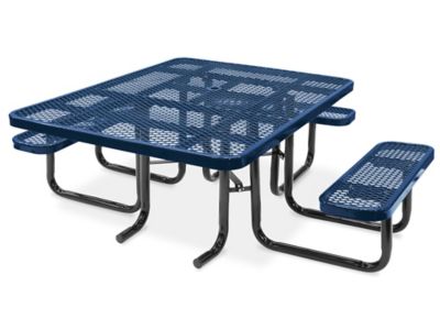 ADA Metal Picnic Table - 46" Square, Navy H-2671NB