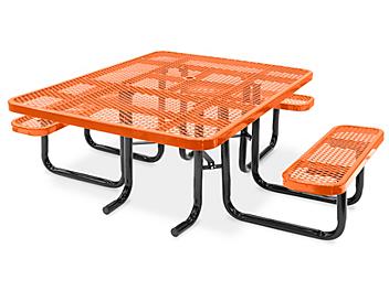 ADA Metal Picnic Table - 46" Square, Orange H-2671O