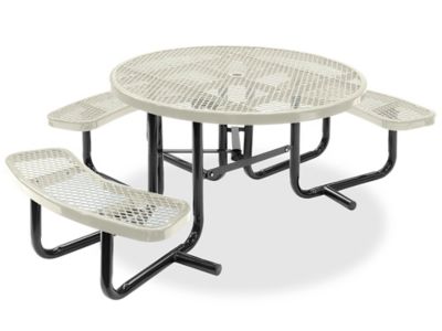 ADA Metal Picnic Table - 46" Round, Beige H-2672BE