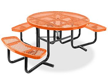 ADA Metal Picnic Table - 46" Round, Orange H-2672O