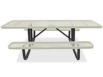 ADA Metal Picnic Table - 8' Rectangle, Beige H-2673BE