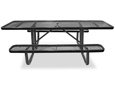 ADA Metal Picnic Table - 8' Rectangle, Black H-2673BL