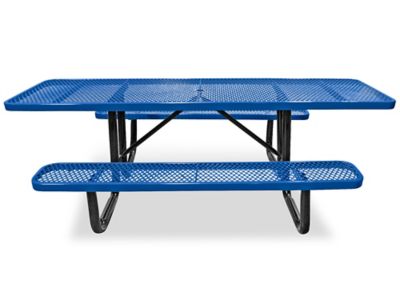 ADA Metal Picnic Table - 8' Rectangle, Blue H-2673BLU