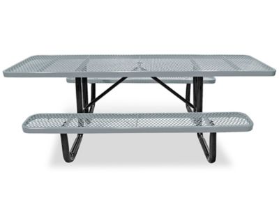 ADA Metal Picnic Table - 8' Rectangle, Gray H-2673GR