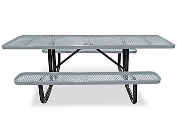 ADA Metal Picnic Table - 8' Rectangle, Gray H-2673GR