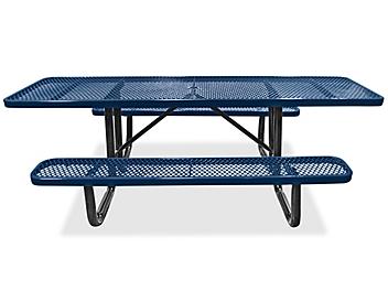 ADA Metal Picnic Table - 8' Rectangle, Navy H-2673NB