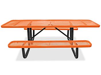 ADA Metal Picnic Table - 8' Rectangle, Orange H-2673O