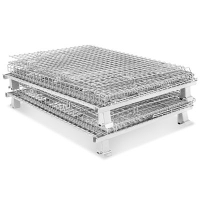 Collapsible Wire Container with Lid - 48 x 40 x 42 1/2