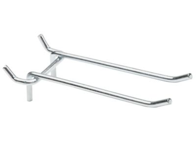 Double Straight Hooks for Pegboard - 5, Zinc-Plated