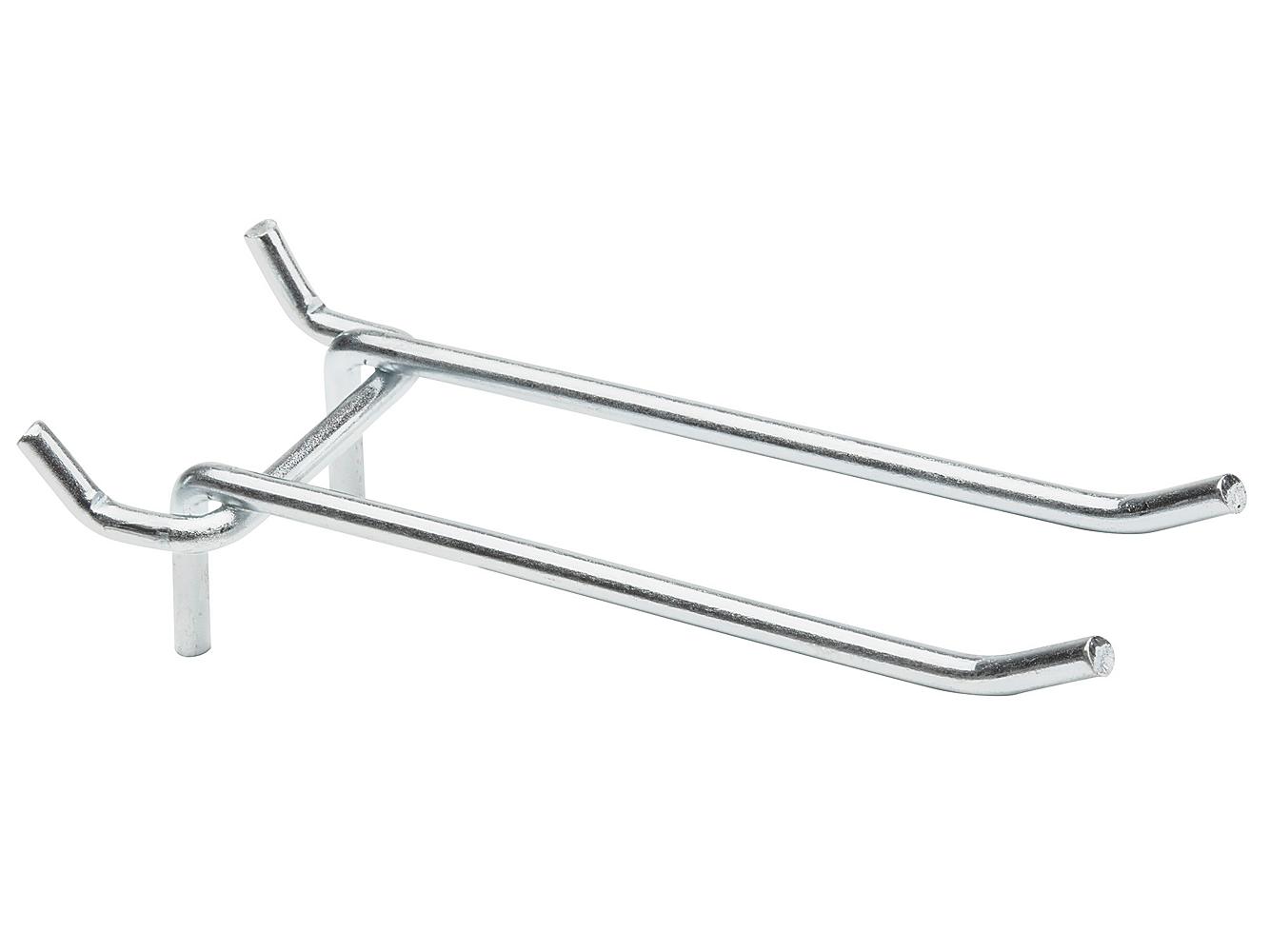 Double Straight Hooks for Pegboard - 5, Zinc-Plated H-2691 - Uline