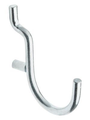 Curved J-Hooks for Pegboard - 1 1/2, Zinc-Plated