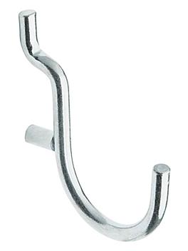 Curved J-Hooks for Pegboard - 1 1/2", Zinc-Plated H-2695