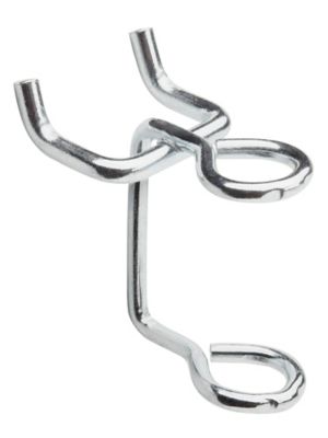 Double Straight Hooks for Pegboard - 5, Black H-7141 - Uline