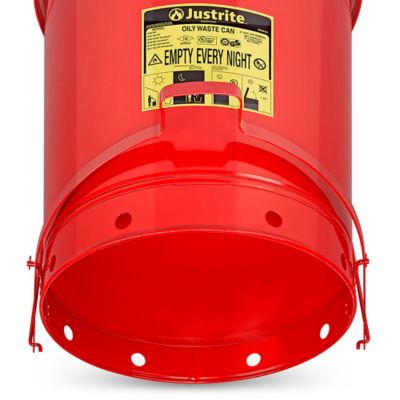 Oily Waste Can - Red, 21 Gallon H-2738R - ULINE