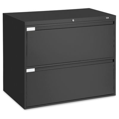 Lateral File 36" Wide, 2 Drawer, Black H2739BL Uline