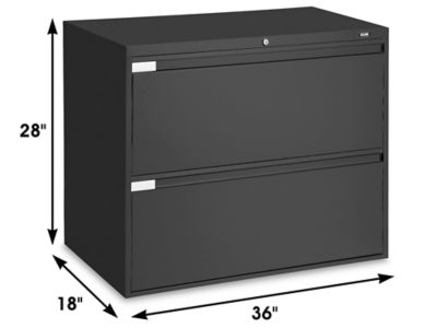 Vertical File Cabinet - Letter, 2 Drawer, Black H-1914BL - Uline