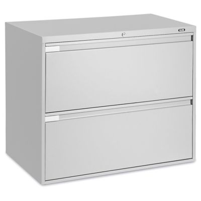 Lateral File Cabinet - 36" Wide, 2 Drawer, Light Gray
