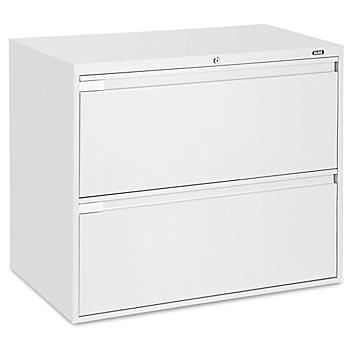 Lateral File Cabinet - 36" Wide, 2 Drawer, White H-2739W
