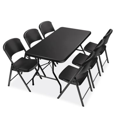 Mainstays Indoor Folding Table Set of 4 in Black L19 x W15 x H26 inches. 4  Tables+1 Rack Stand.