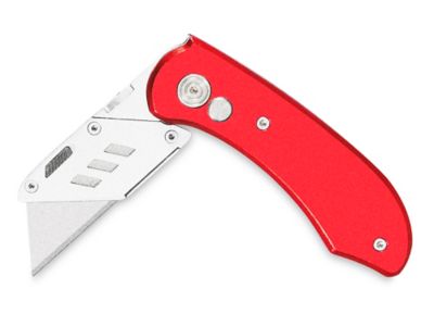   Basics Cuchillo utilitario plegable, cuerpo de aluminio  ligero, rojo : Herramientas y Mejoras del Hogar