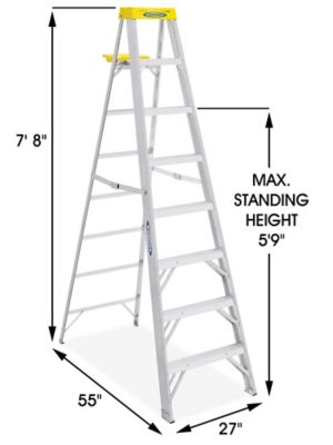 vertel het me Verkeersopstopping Gesprekelijk Aluminum Step Ladder - 8' H-2797 - Uline
