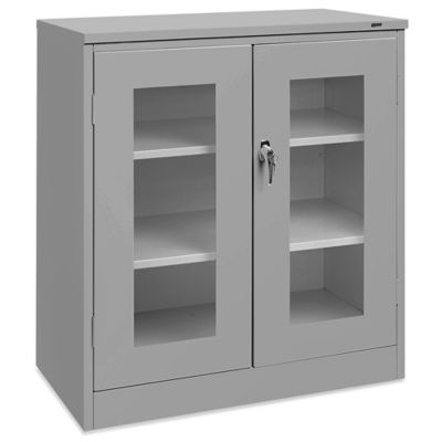 Industrial Clear-View Cabinet - 36 x 24 x 72, Unassembled, Gray