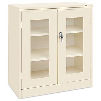 Counter High Clear-View Cabinet - 36 x 18 x 42", Unassembled, Tan H-2804T