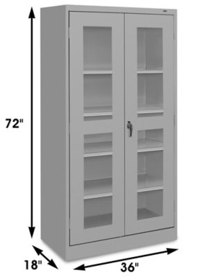 Global Industrial™ Bin Cabinet Deep Door 96 YL Bin, Shelves, 16 Ga  Unassembled Cabinet 38x24x72