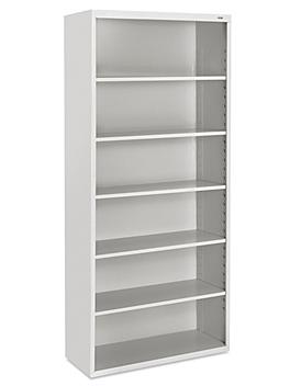 Bookcase - 6 Shelf, Assembled, 35 x 14 x 78", Light Gray H-2807GR
