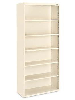 Bookcase - 6 Shelf, Assembled, 35 x 14 x 78", Tan H-2807T