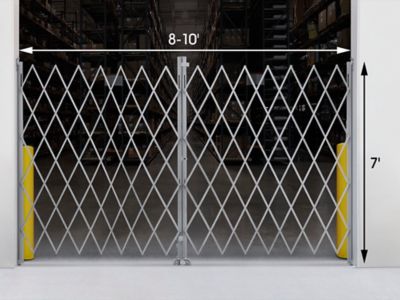 Folding Security Gate - 8-10' x 7' H-2830 - Uline