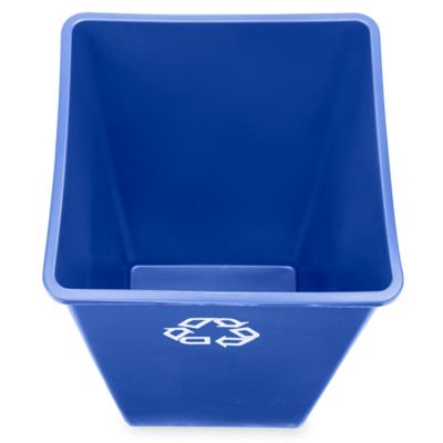 Rubbermaid Commercial Square Recycling Container, 50 gal, Blue