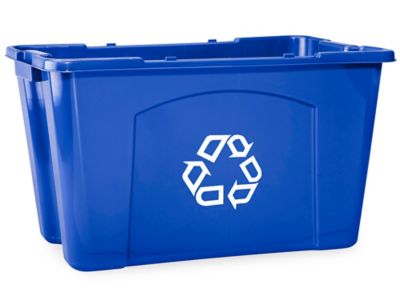 Rubbermaid® Recycling Tote Bin - 18 Gallon, Blue H-2836BLU - ULINE