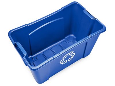 Contenedor de reciclaje de escritorio de 3 galones, de perfil bajo,  perfecto para reciclaje de oficina y hogar, ecológico, sin BPA, en color  azul