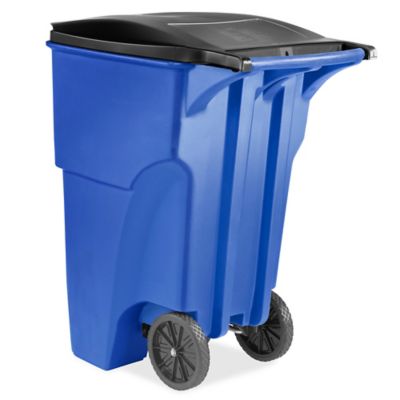 カホン　ハローブルー　L Rubbermaid® Recycling Container with Wheels - 95 Gallon H-2837 - ULINE
