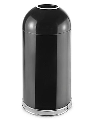 Domed Open Top Trash Can - 15 Gallon, Black H-2870BL - Uline