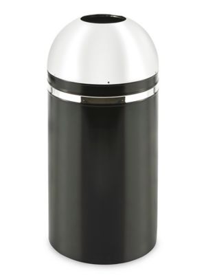 Domed Open Top Trash Can 15 Gallon, Chrome H2871 Uline