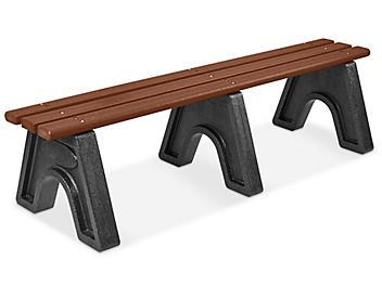Recycled Plastic Bench without Back - 6', Brown H-2887BR