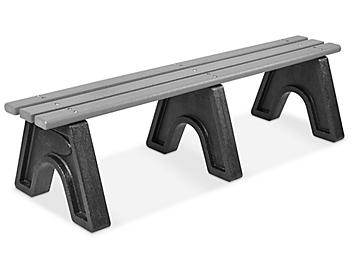 Recycled Plastic Bench without Back - 6', Gray H-2887GR