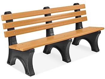 Recycled Plastic Bench with Back - 6', Cedar H-2888C
