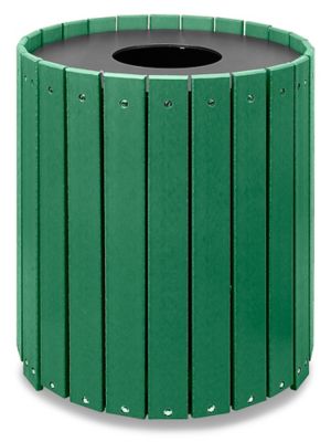 Single Recycled Plastic Trash Can - 32 Gallon