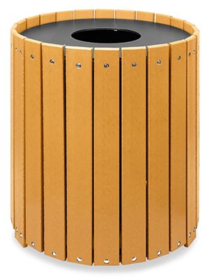 Single Recycled Plastic Trash Can - 32 Gallon, Cedar H-2889C