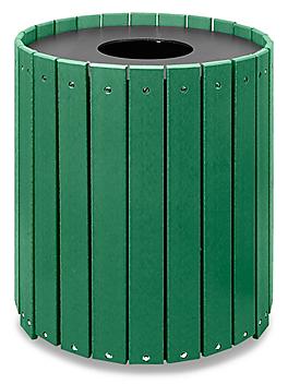 Single Recycled Plastic Trash Can - 32 Gallon, Green H-2889G