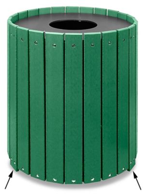 33 Gallon - Trash Receptacle - Round - Liner Included - Recycled Plastic -  Park Warehouse