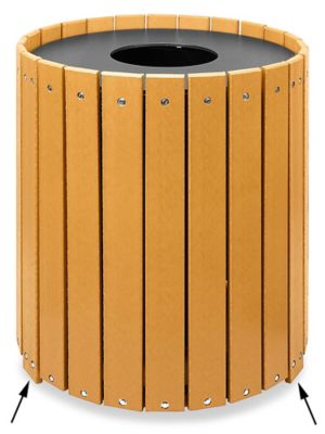 Single Recycled Plastic Trash Can - 32 Gallon H-2889 - ULINE