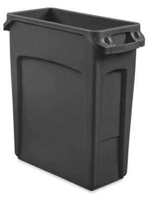 RW Clean Black Plastic Attachable Slim Trash Can - Fits Heavy Duty Rolling  Utility Cart - 13 x 9 1/2 x 22 - 1 count box