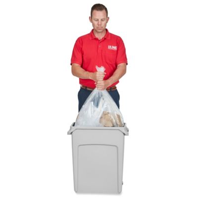 Rubbermaid 1883563 Slim Jim Resin Red Rectangular Front Step-On Trash Can -  16 Qt. / 4 Gallon