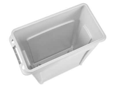 Rubbermaid Slim Jim® 13 Gal Grey Plastic Under-Counter Receptacle - 22  1/4L x 11 11/64W x 26H