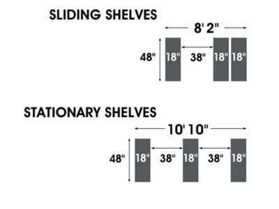 Sliding Storage Shelves - 48 x 98 x 74 H-2901 - Uline